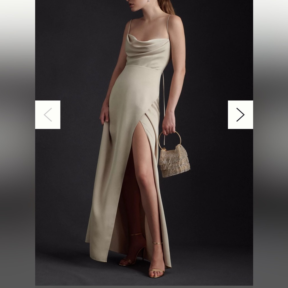 Never worn BHDLN Remy Satin Bridesmaids Dress | color Champagne | size 4